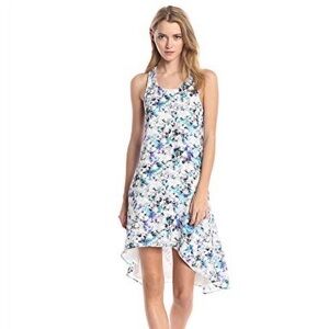 NWT Sam Edelman XS Turquoise Floral Racerback Hi Low Dress